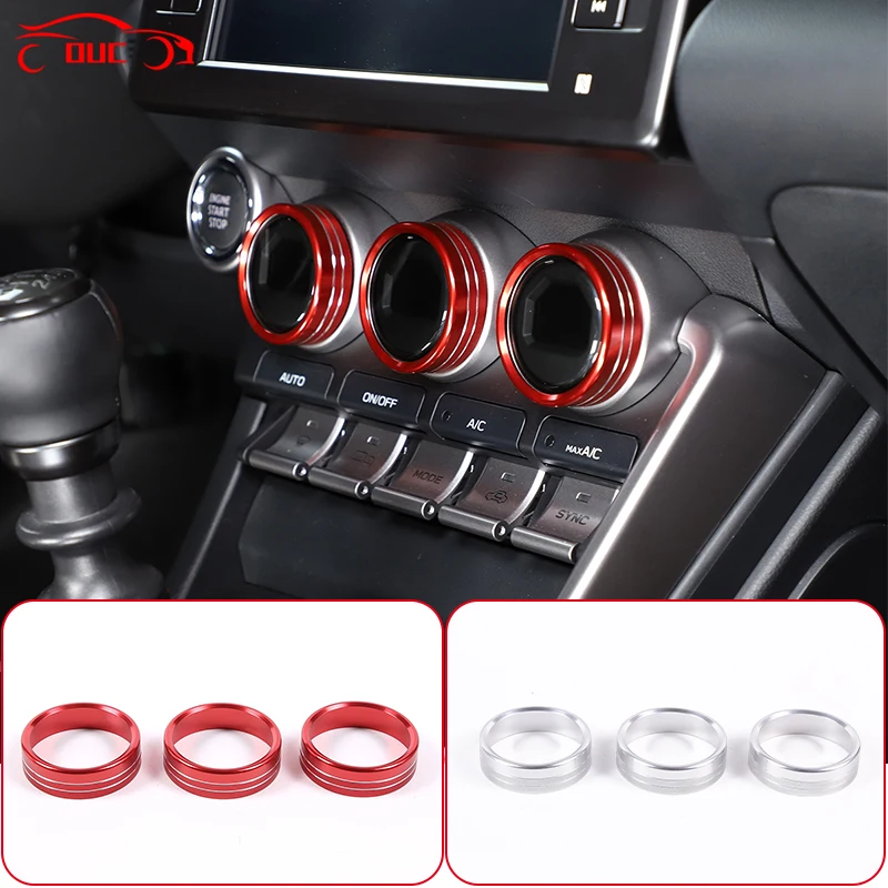 Car Central Control Air Condition Knob Audio Volume Control Button Decoration Trim Ring Cover For Toyota 86/Subaru BRZ 2022