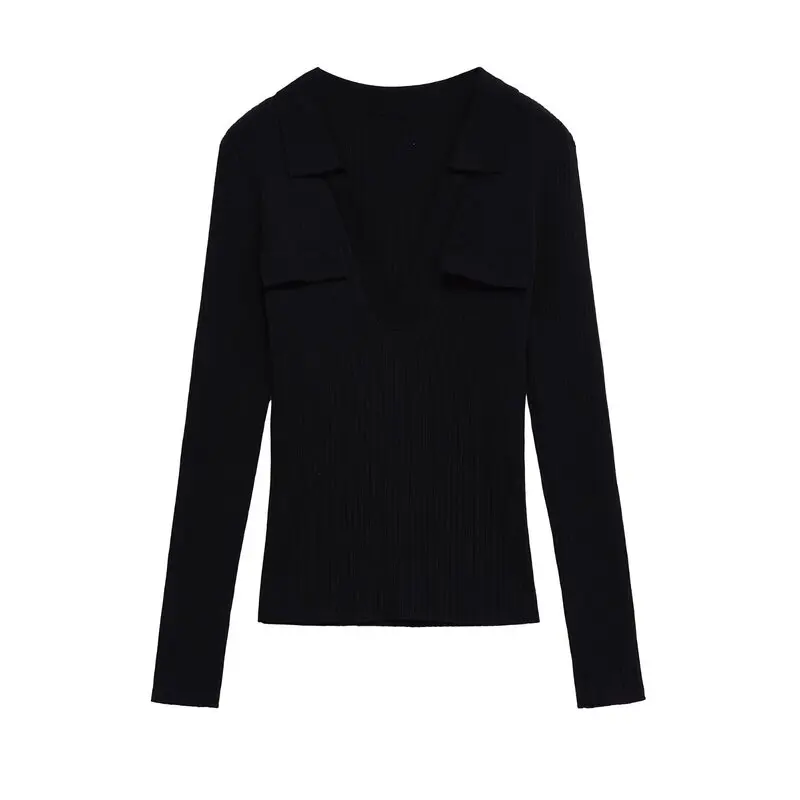 

Autumn 2025 Women's Faionable Long Sve Ne T-irt Ribbed Versatile Sle Commute Wind New Arrival Ladies' Knitwear