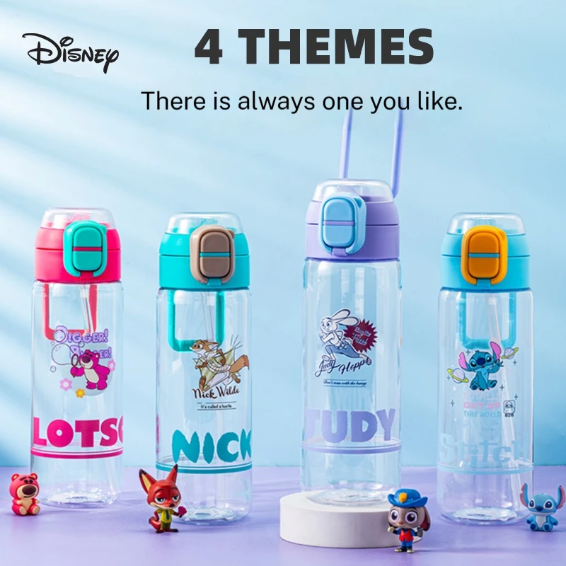 

Детская бутылка для воды Disney с двумя ручками: стильная летняя портативная бутылка для мальчиков и девочек — идеально подходит для школы, с трубочкой и крышкой.