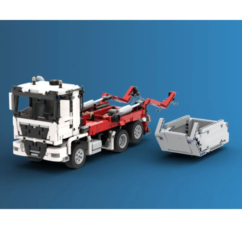 Klasyczna ciężarówka MOC-140401 MAN TGS Skip Loader 1290PCS dla dorosłych dzieci Puzzle klocki budowlane zabawka skala 1:21 prezenty na urodziny,