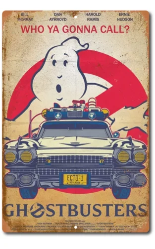 GHOSTBUSTERS Classic Movie Poster Aluminum Tin Sign 8x12  Looks Like A Poster