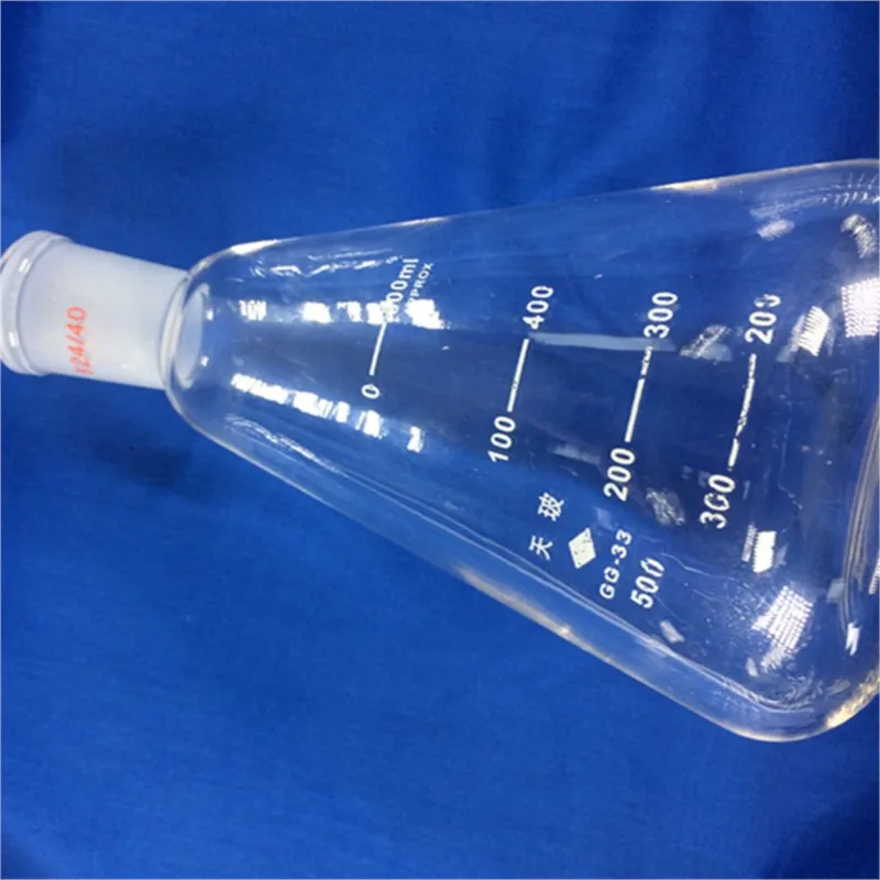 500ml,24/40,Glass Erlenmeyer Flask,Chemistry Conical Bottle,Lab Glassware