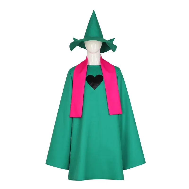 Undertale Ralsei Cosplay Hoodie Cloak Top Deltarune Cosplay Cape Outfit With Hat Scarf Men's And Women's Halloween Costume