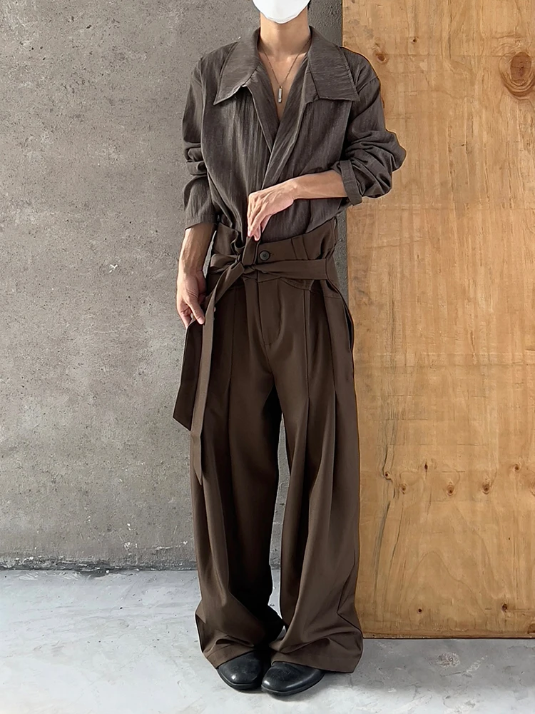 

American Sle Deconstructed Sa Wide Leg Pants ex Loose Casual Trousers for Men And Women High Waist Faionable