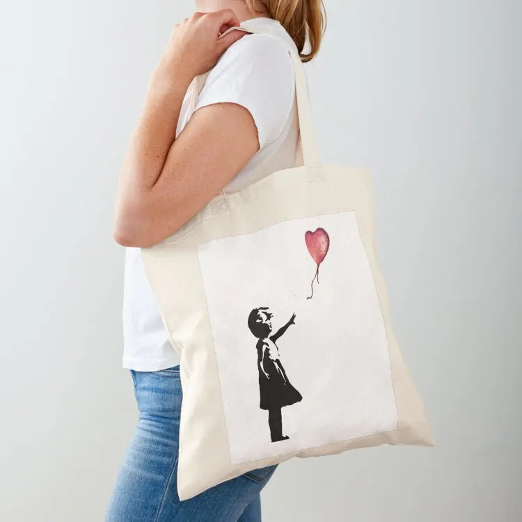 

Banksy - Girl with balloon red Tote Bag custom canvas bag Shopper handbag Eco bag shopper women canvas