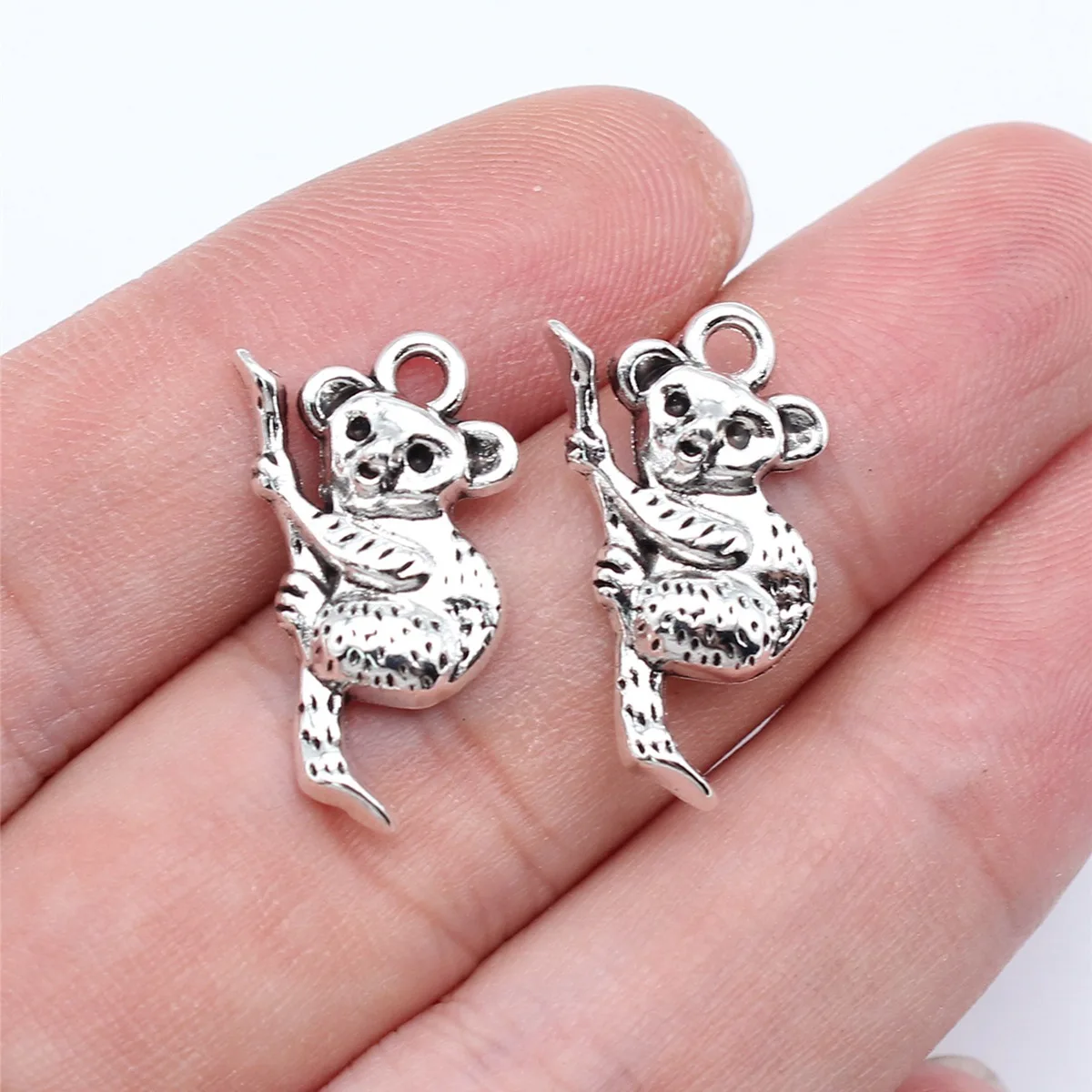 WYSIWYG 20pcs 22x13mm Antique Silver Color Koala Bear Charms Pendant For DIY Jewelry Making Handmade Jewelry Craft Findings