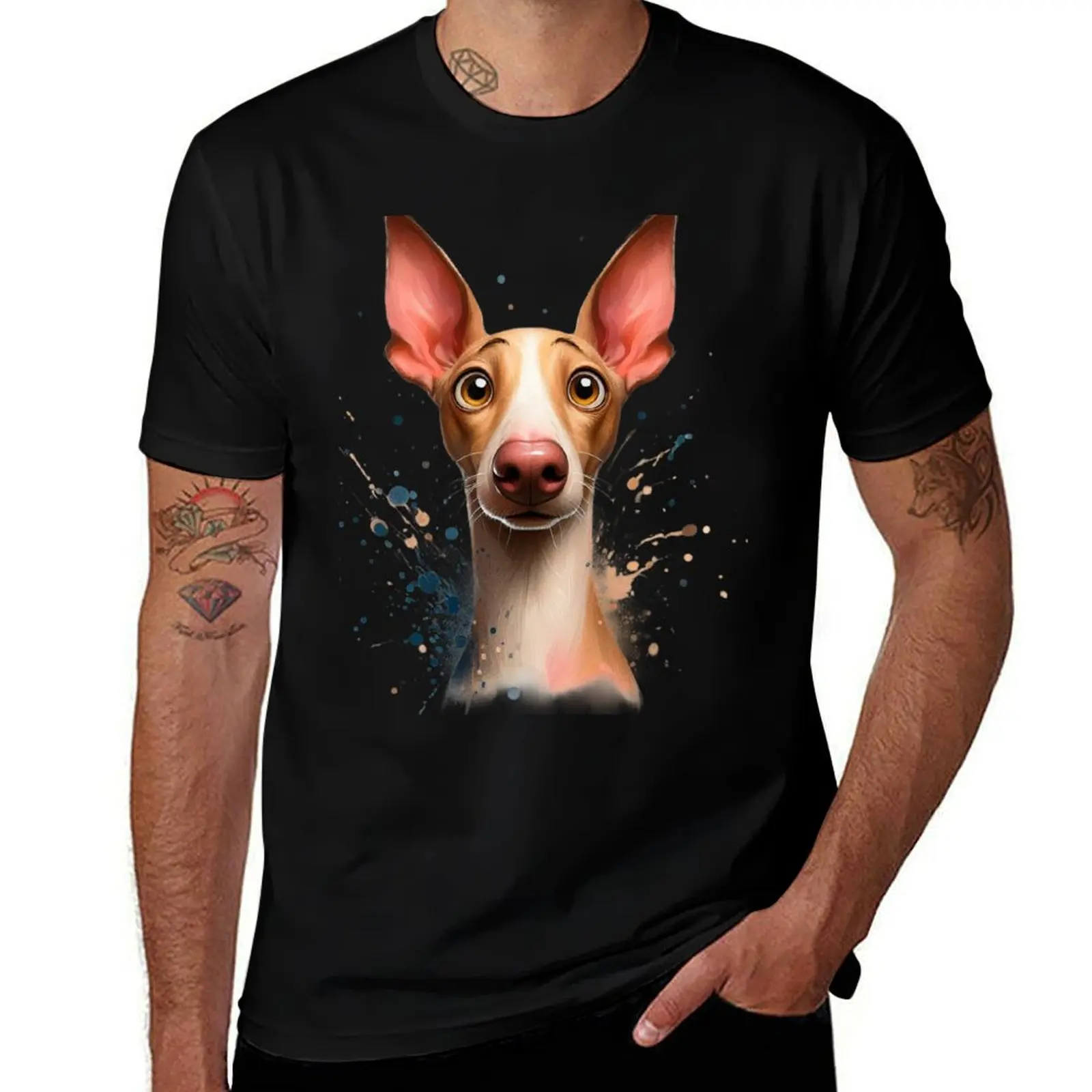 Podenco dog PopArt T-Shirt summer tops vintage sports fans graphics big and tall t shirts for men