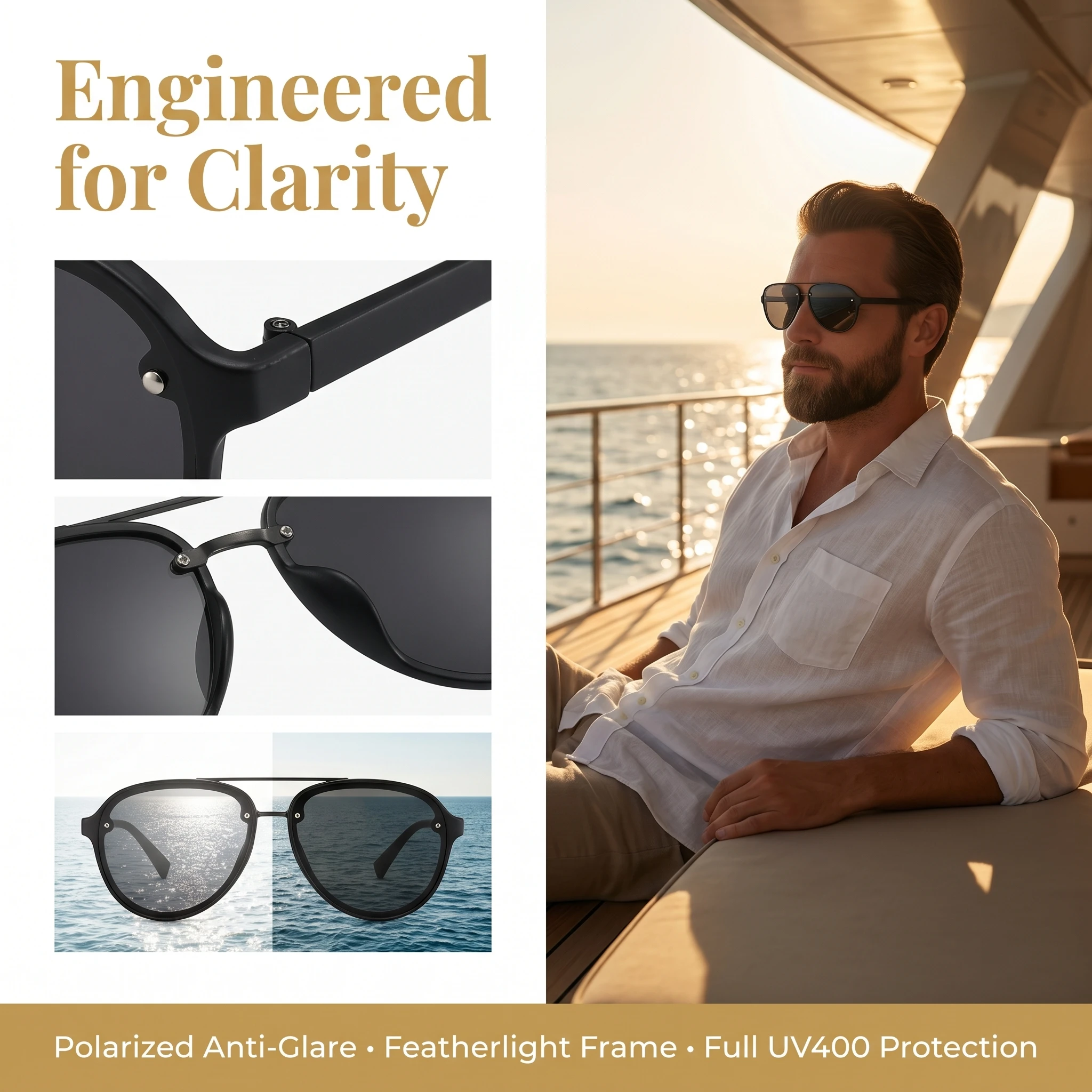 CHALK Polarized Men's Sunglass - Vintage Fashion Runway ulasan dan harga