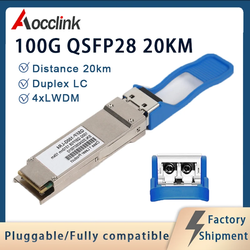 

Оптический трансиверный модуль 100G QSFP28 1310 нм 20 км, 4xLAN WDM Dual LC для коммутаторов Cisco, Mellanox, Arista 100G Ethernet