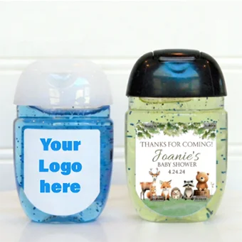 

Custom Hand Sanitizer Label Your Design Text Print Wedding Baby Shower Sticker Birthday Party Decoration First Communion Adhesiv