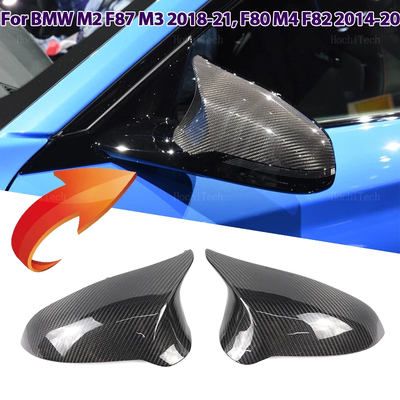 

Real Carbon Fiber Rearview Exterior Side Mirror Caps for BMW M2 E87 18-21, M3 F80 M4 F82 14-20 Left Hand Drive