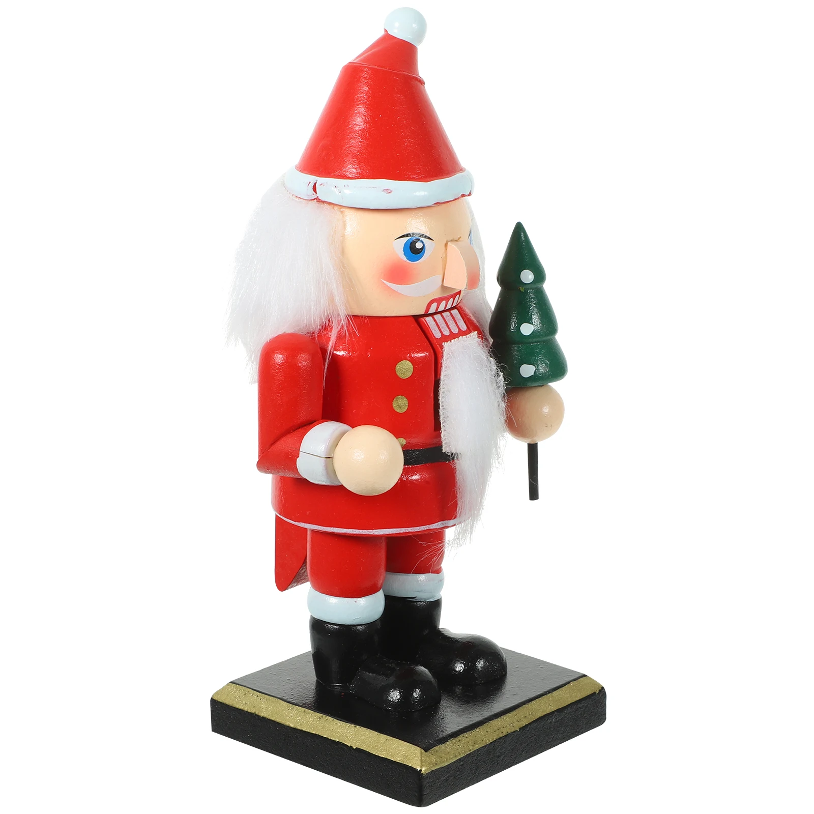 

1pc Santa Claus Nutcracker Wooden Craft Figure Christmas Home Decor Tabletop Ornament Xmas Party Favor Wood Nutcrackers