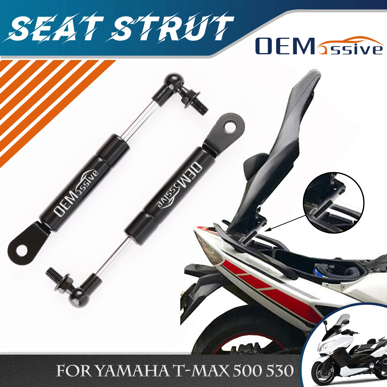 OEMASIVE Seat Struts Arms Lift Supports Shock Absorbers Gas Spring Lift For Yamaha T MAX TMAX 500 530 T-MAX 530 2008-2015 2016