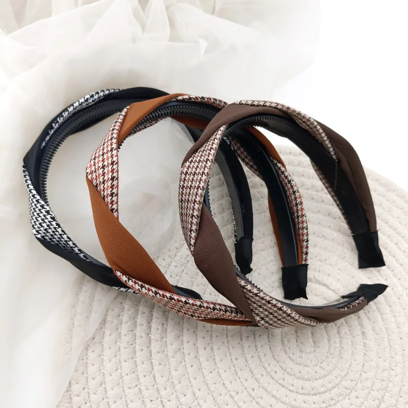 Vintage Braided Headbands for Women Twisted Hairband Contrast Color Simple Hair Band Solid Color Girls Headwear Hair Accessories