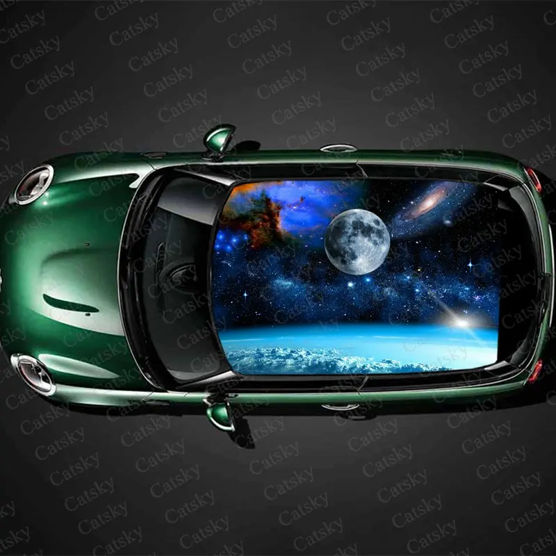 

Abstract Starry Night Car Roof Sticker Wrap Racing SUV Auto Accessories Packaging Painted PVC Car Hood Graphic Decal Decoration