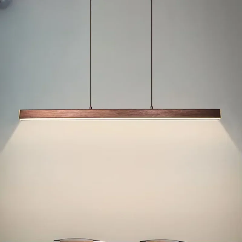

Modern Nordic Linear LED Chandelier Sleek Long Strip Light for Restaurant, Bar, Kitchen Island & Dining Table