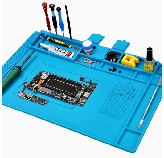 tappetino-isolante-in-silicone-per-saldatura-tappetino-da-lavoro-in-silicone-500-℃-piattaforma-di-riparazione-e-manutenzione-per-elettronica-di-cellulari-con-sistema-di-riscaldamento