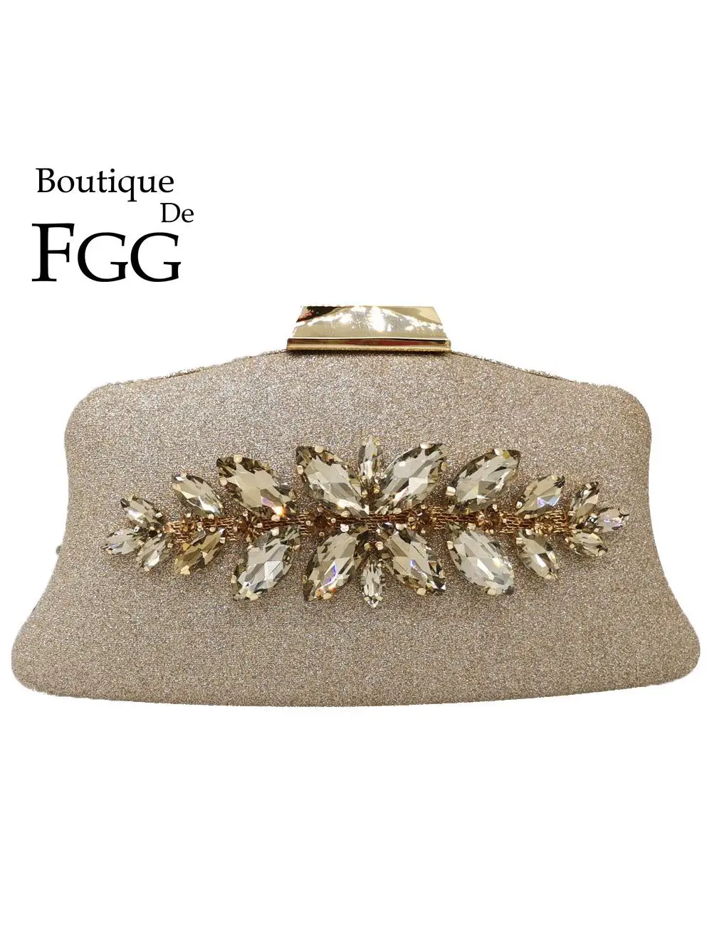 Boutique De FGG Glitter kobiety sprzęgła kryształowe torby wieczorowe ślubne formalne obiad torebki i torebki wesele torba diamentowa — zdjęcie 2