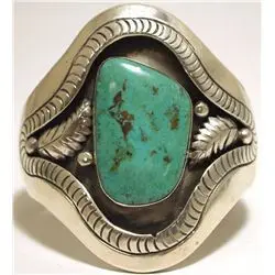

Creative Feathers Vintage Exaggerated Turquoise Ring Fashionable Accessory Greenstone Alloy Embedded Handmade Jewelry