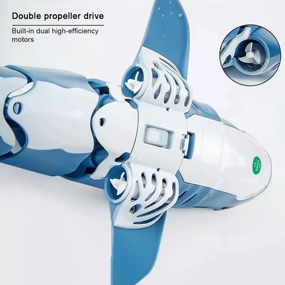 Inteligente rc tubarão baleia spray água brinquedo de controle remoto barco navio robôs submarinos peixes brinquedos elétricos para crianças meninos do bebê crianças