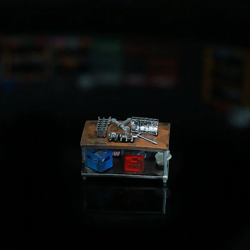 Suporte de reparo de motor rotativo em escala 1/64, suporte de reparo, peças de carrinho de ferramentas, modelo de carrinho