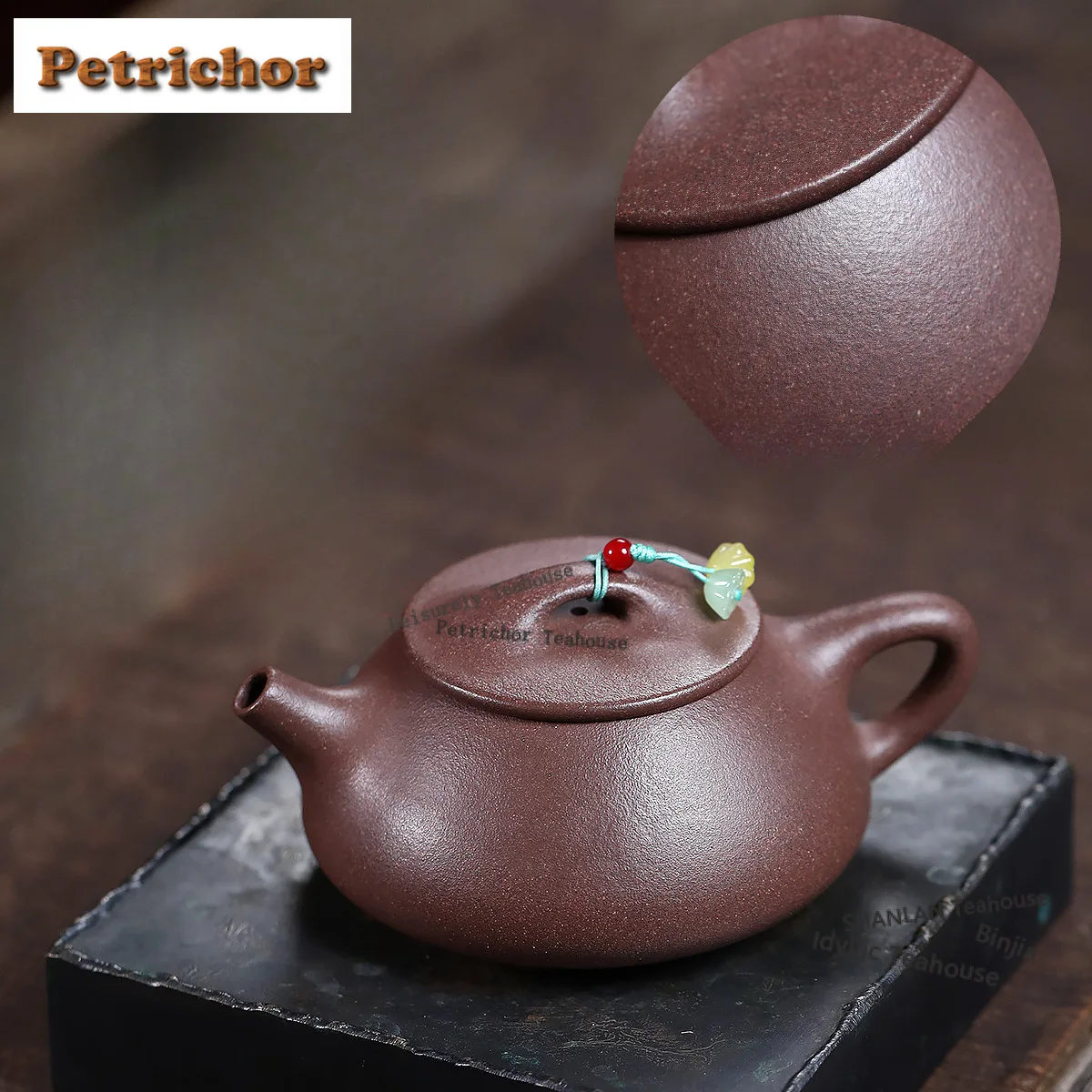 

220ml Creative Yixing Purple Clay Teapots Handmade Stone Scoop Pot Raw Ore Peach Blossom Mud Kettle With Strainer Zisha Tea Set