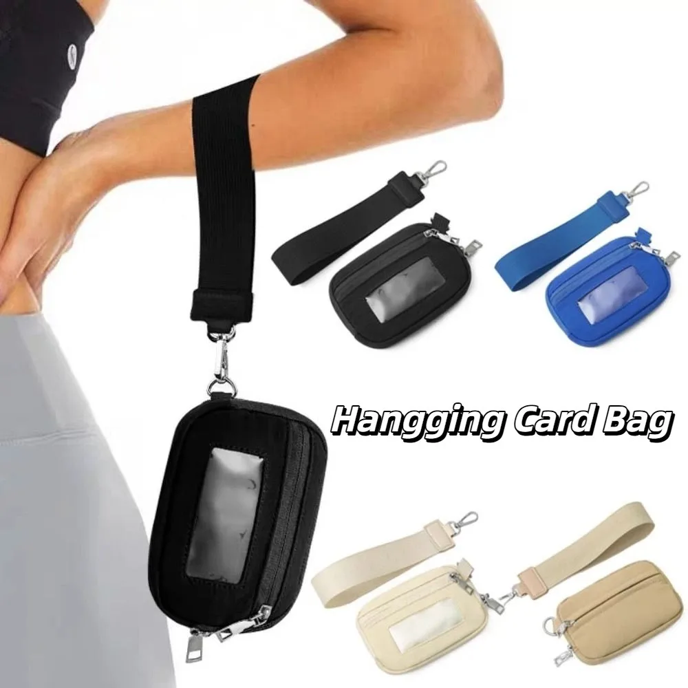 Fashion Nylon Hanging Card Holder Multifunction Portable Multi-card Hand Wallet Waterproof Mini Coin Bag with Lanyard Outdoor