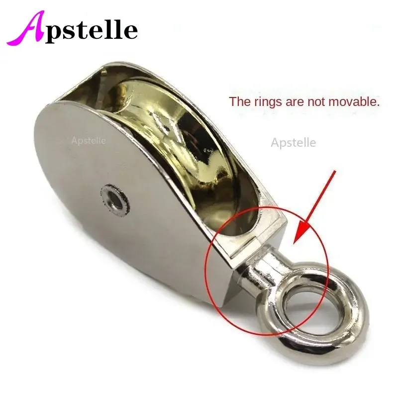 Apstelle DIY 아연 합금 회전 고리, 고정 풀리 도르래, 리프트 호이스트 로프, 걸이식 싱글, 36mm, 52mm, 75mm
