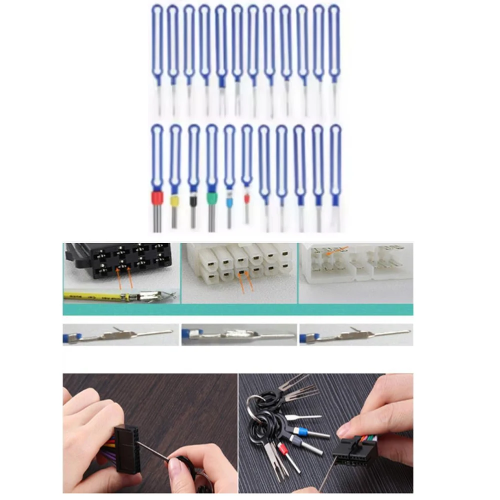 

41 шт., автомобильный комплект для удаления клемм большинства кабельных разъемов, обжимной разъем, съемник контактов, инструмент для ремонта автомобиля