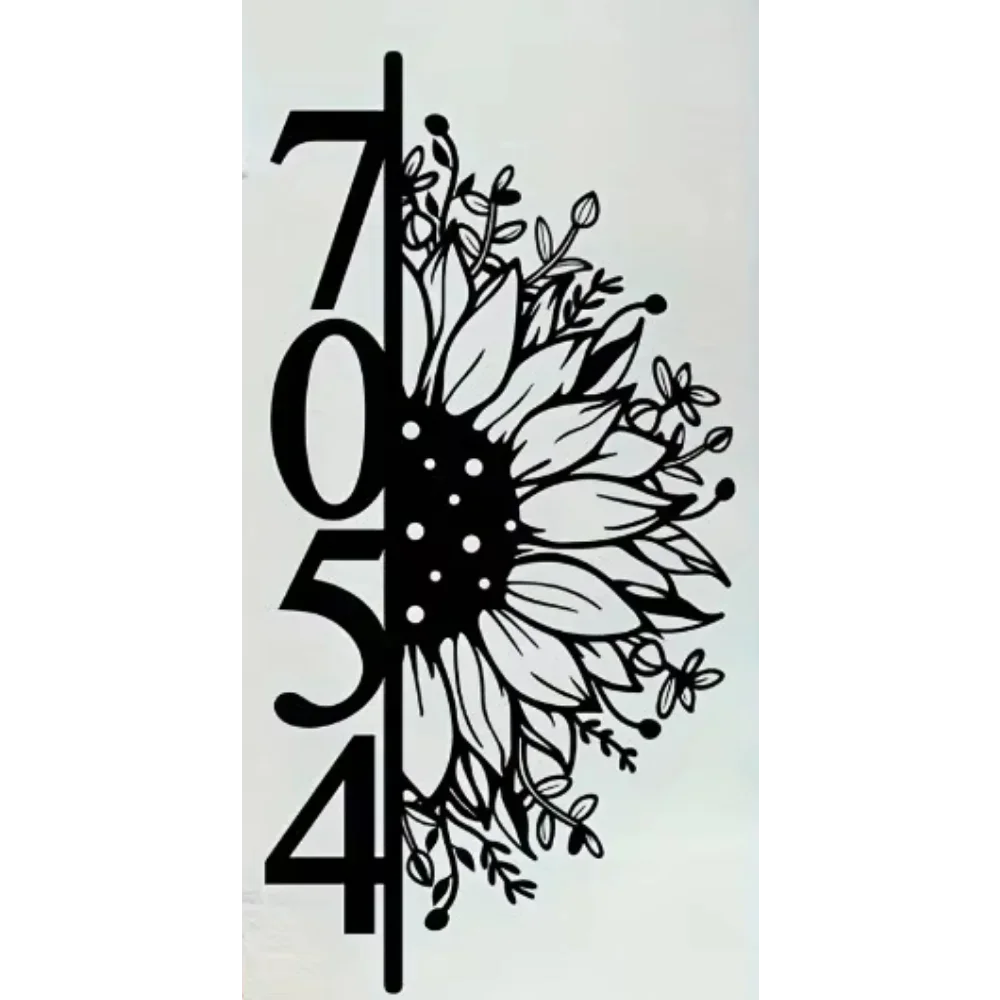 

Quality - Crafted Custom Art Deco Sunflower Sign. Pre - pasted, Reusable Matte Wall Sticker for Indoor.