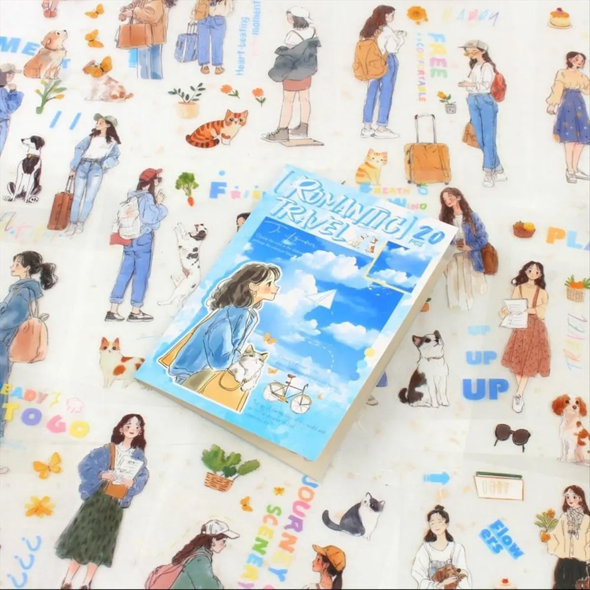 COFA Women Journal Sticker Book, PET People Stickers for Journaling, Scrapbooking, Junk Journal Supplies Romantic Travel