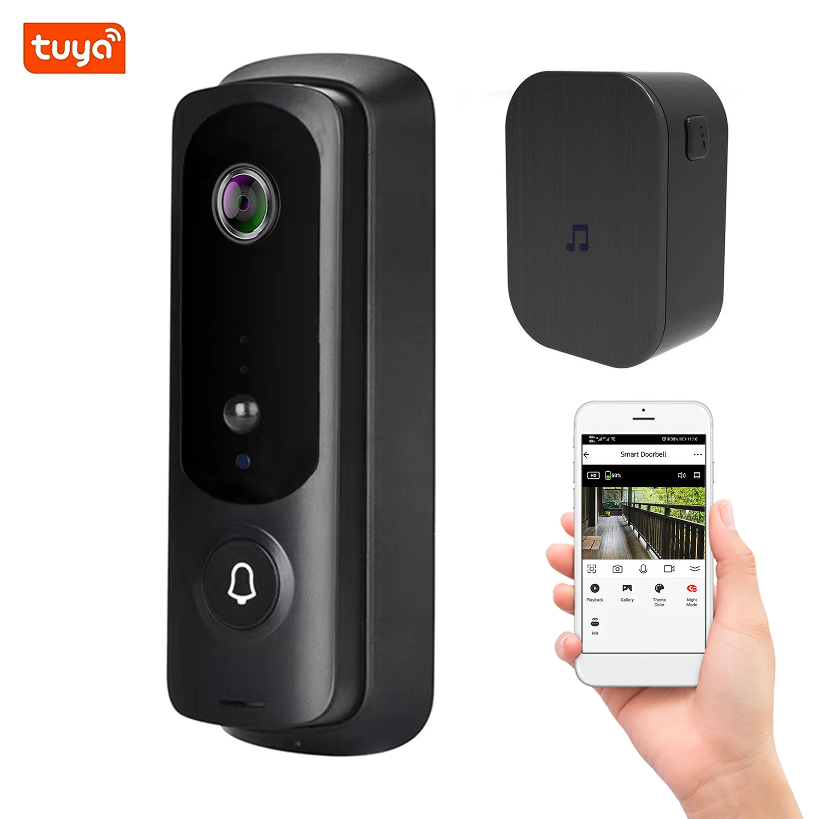 1080P Wifi Wireless Video Doorbell Camera Tuya Smart Home Apartment Wifi Visual Peephole Door Bell Tuya Video Intercom for Home