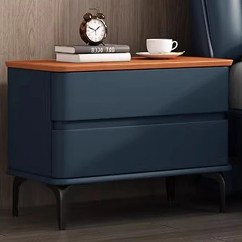 低装飾ベッドサイドテーブル寝室モバイル高級収納ナイトスタンド木製オーガナイザー引き出しホワイトメサデノーチェトレンディな家具