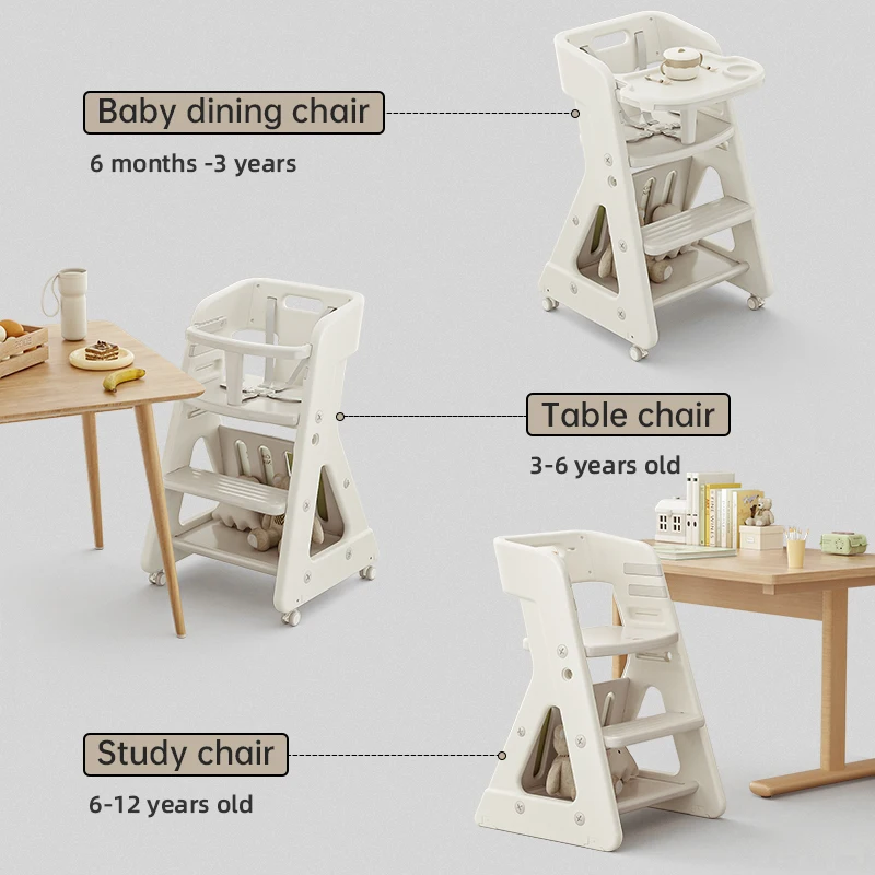 Multifunktionaler Baby-Hochstuhl zum Essen von Kindern, Kunststoff-Kinderstuhl, Baby-Esszimmer-Hochstuhl