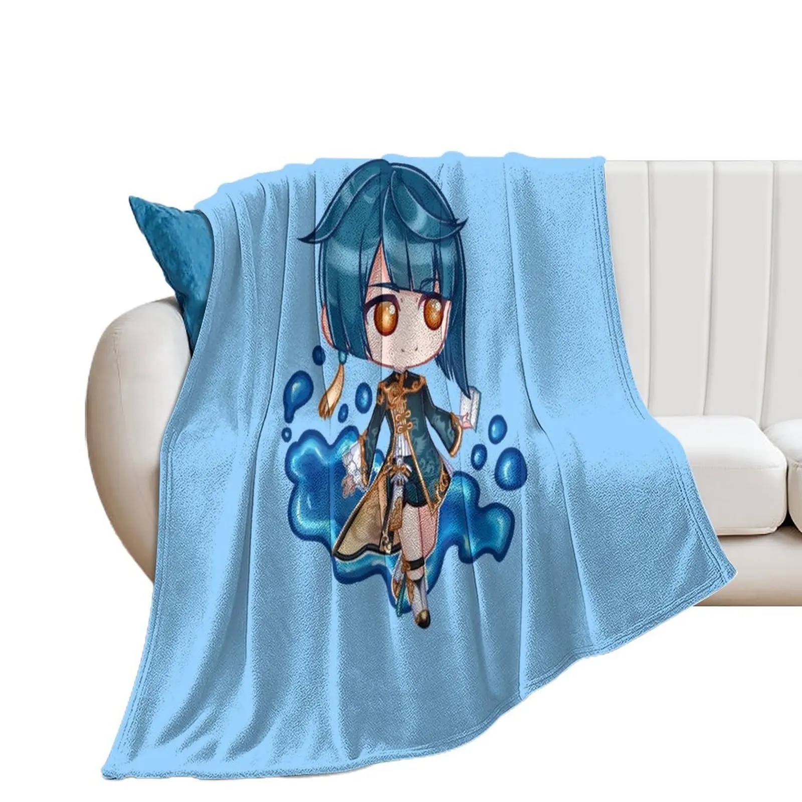 Xingqiu chibi Throw Blanket Bed covers Luxury Designer Thermals For Travel Blankets