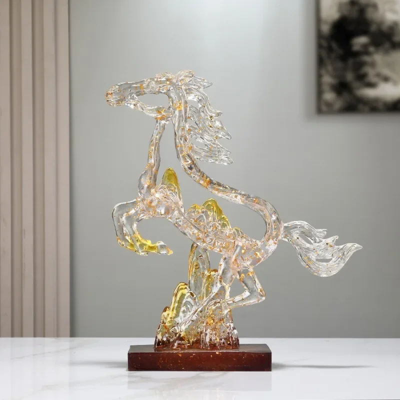 1pcs Resin Ornament Imitation Crystal Living Room Entrance Wine Cabinet Desktop Decoration Opening Gift Light Luxury High-end