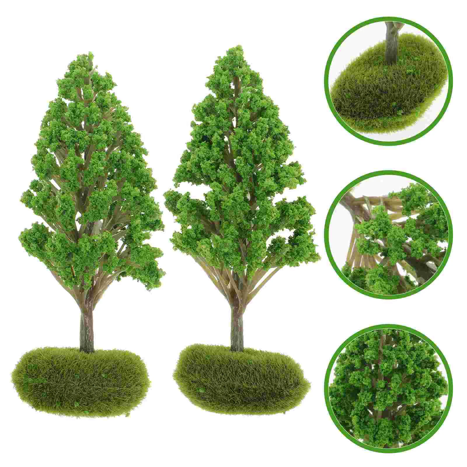 2 Pcs Bonsai Tree Model Baby Green Toys Trees for Diorama Plastic Miniature Ornaments