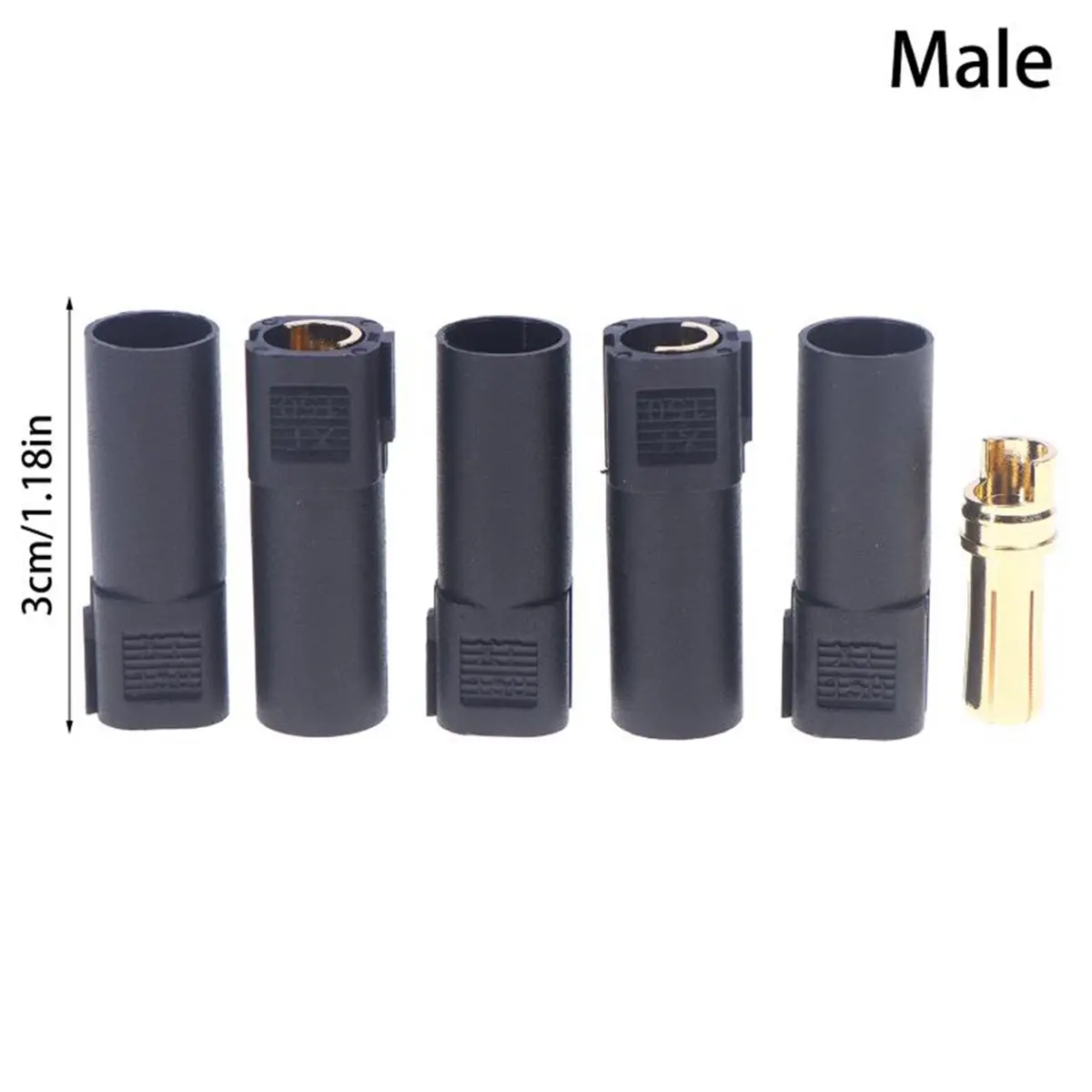 Multi-use Gear 5pcs 3cm Metal+Plastic XT150 6mm Connector Adapter Plug Kit Male Female 130A High Amp Rating Male