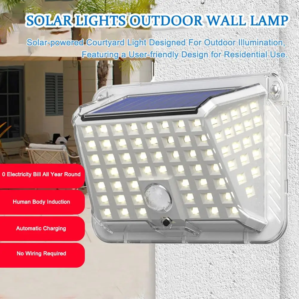 

Solar Lights Outdoor Wall Lamp 90 LED Light PIR Motion Sensor Outdoor Security Lamp Sunlight Street Light For Garden Courty E3M4