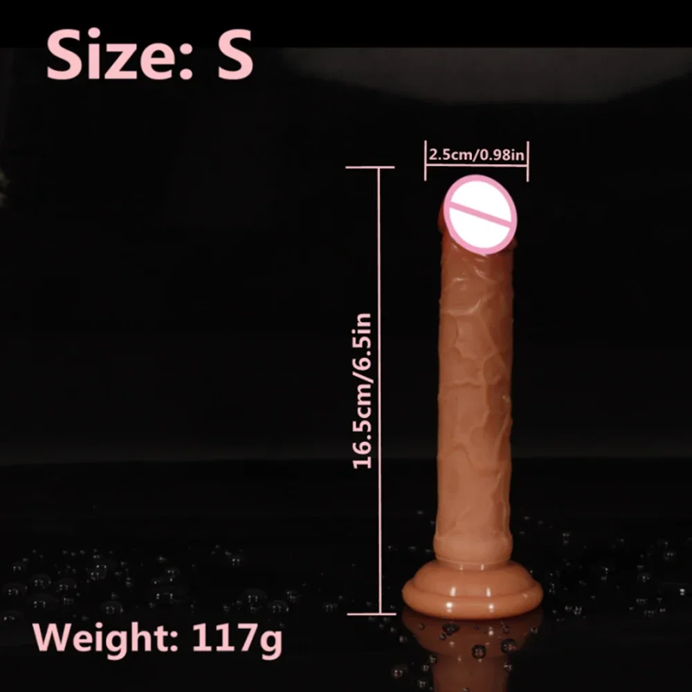 5 Sizes Skin Sensation Realistic Dildos Double Silicone Soft Big Penis Powerful Suction Cup Dildo Sex Toys for Woman and Man 18+