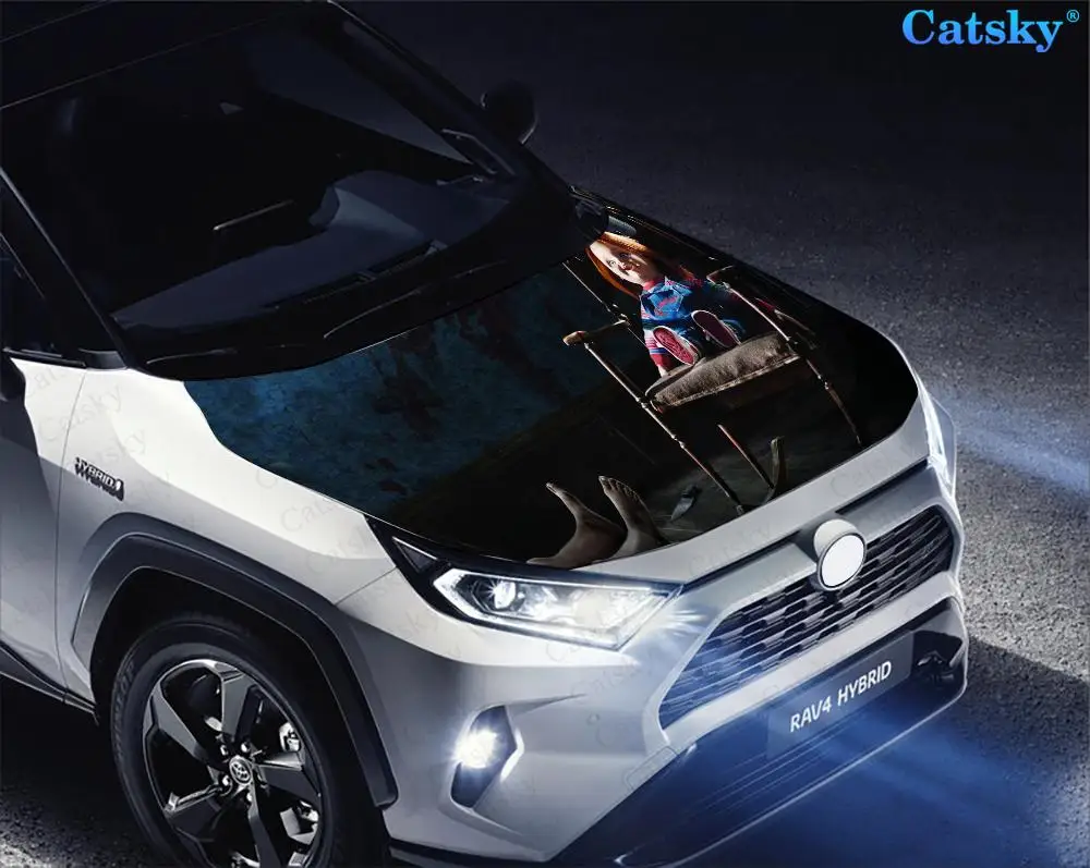Chucky Horror movies Car hood decal vinyl sticker graphic wrap decals graphic engine stickers suitable for most vehicles