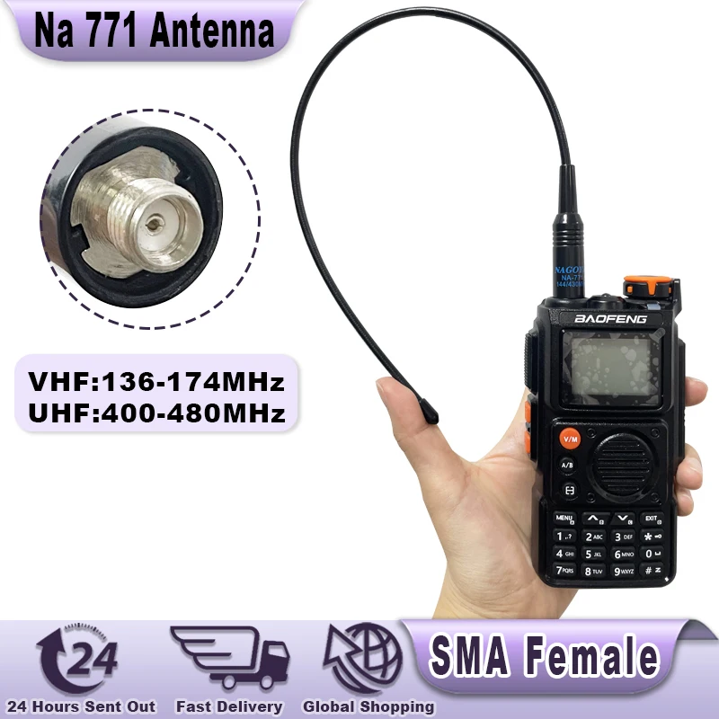 Na771 Antenna Nagoya High Gain Antenna VHF/UHF SMA Female For Quansheng UVK5 UVK58 UVK6 Baofeng DM-1701 Walkie Talkie Ham Radios