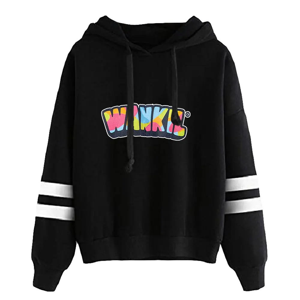 Wankil Studio Merch uniseks saku tanpa paralel bar lengan kaus Pria Wanita Hoodie gaya kasual pakaian