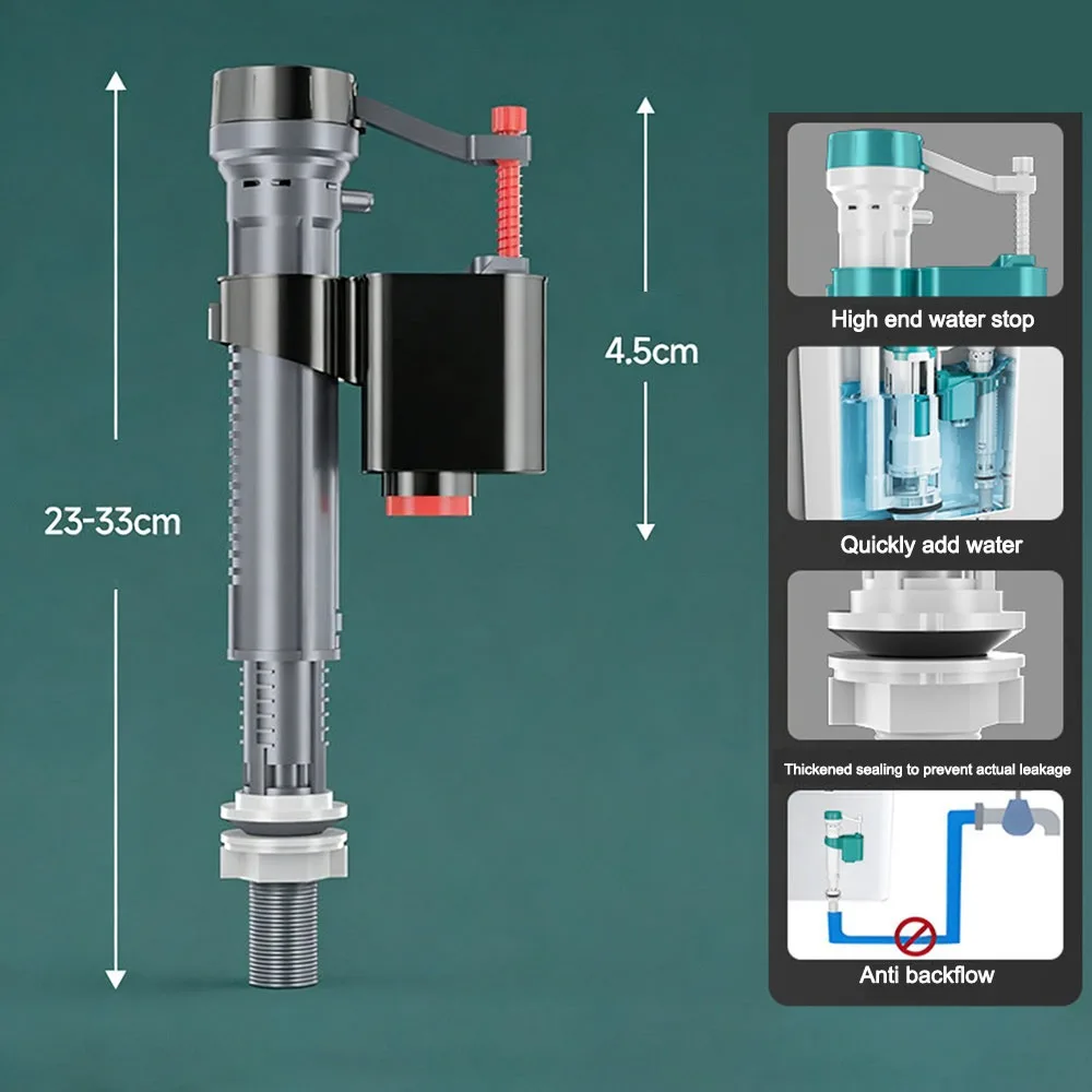 

Adjustable Toilet Cistern Fill Valve Replacement Silent Toilet Float Valve Bottom Siphon Dual Flush Water Tank Inlet Valve