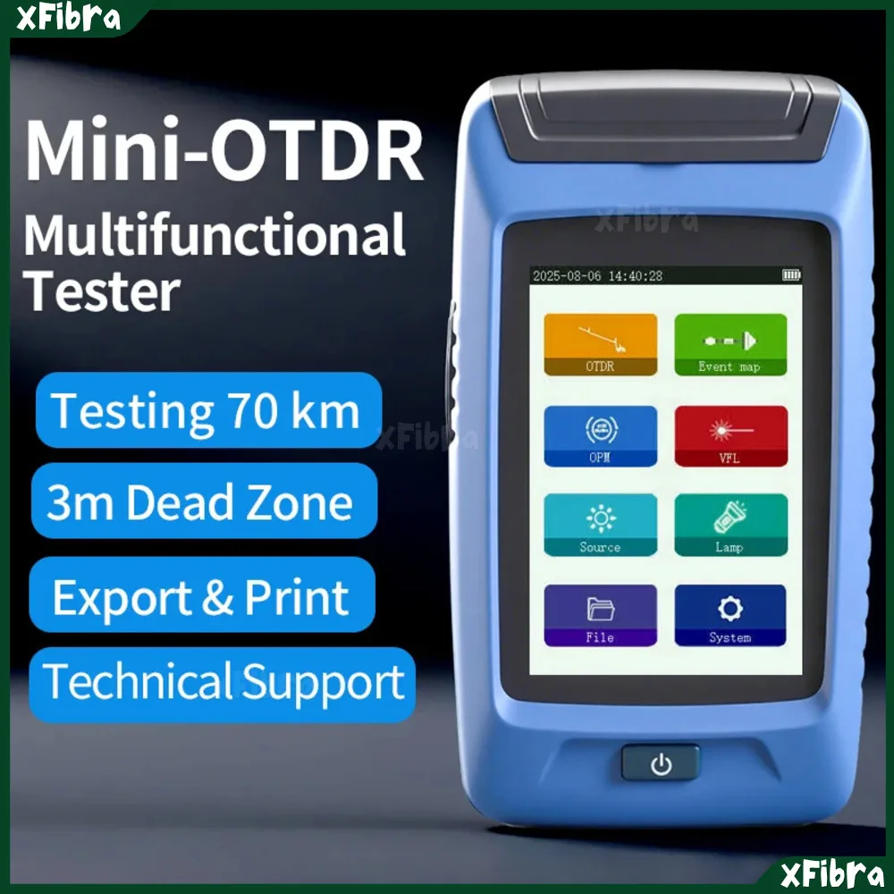 

Mini Active Optic OTDR Tester Optical Fiber Reflector Laser Tools Cable Live Test Odtr Equipment UPC/APC SC OPM VFL PRO