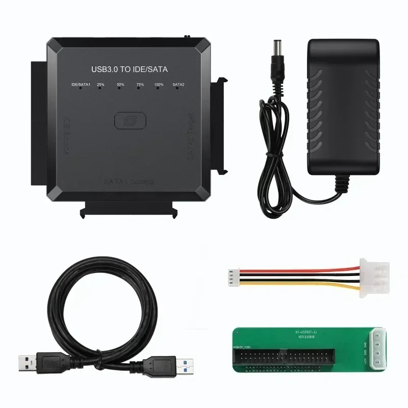 USB to SATA IDE 3 IN 1 Adapter Fit for 3.5 2.5 HDD SSD, External Hard Disk Cable Support 6Gbps High Speed Date Transmission Rate