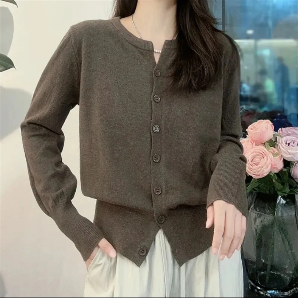 Cashmere Sweater Round Neck Warm Korean Casual Female Sweater Top Cloting New Fashion Women's Thin Fleece Knit Loose