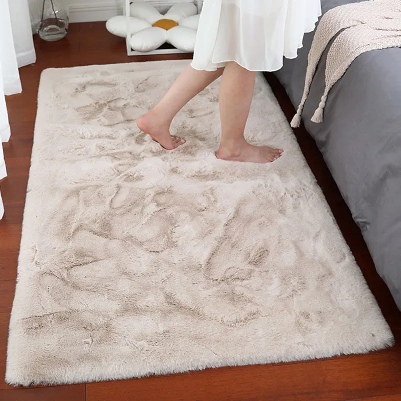 

Super Soft Fluffy Rug Thick Carpet For Living Room Plush Rug Imitation Rabbit Fur Rug Beige Bedroom Rug Bedside Kidsroom Decor