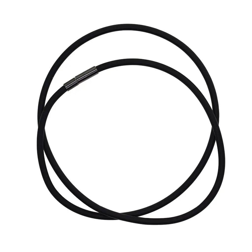 2x3mm Black Rubber Necklace Rope with Copper Clasp Jewelry