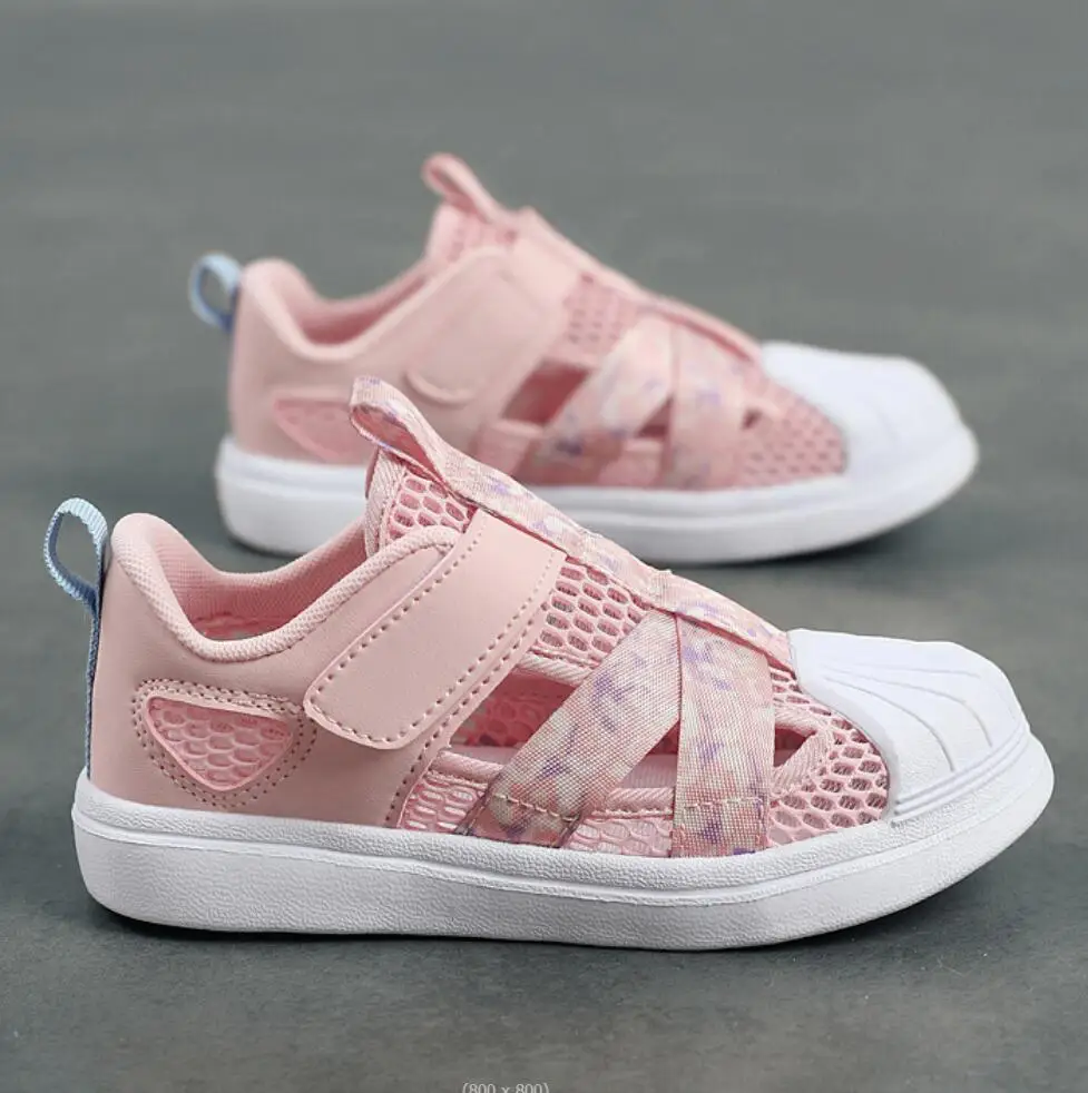 Moda bambini scarpe Casual morbide ragazze leggere Chunky Air Mesh Sneakers Kid Summer 4 5 6 7 8 Princess Net calzature sportive coreane